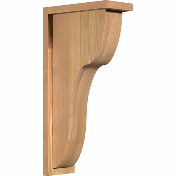 Ekena Millwork Carmel Smooth Corbel w/Backplate, Western Red Cedar, 5 1/2"W x 12"D x 24"H COR06X12X24CAR01SWR - main